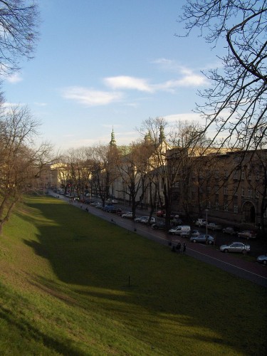 Via Bernardyńska vista dalla collina del Wawel